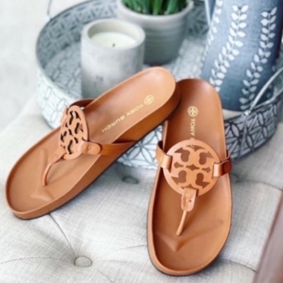Tory Burch Shoes - Tory Burch Miller Cloud Leather Thong Sandals Size EU 40